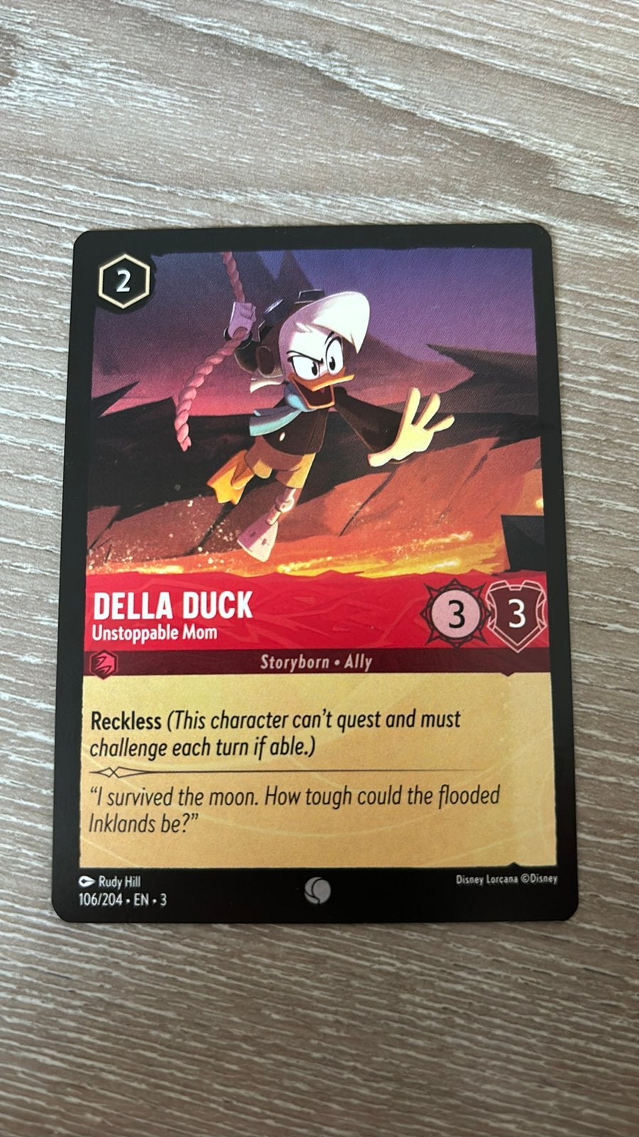 Disney Lorcana Della Duck unstoppable 106-204 3INK nonfoil, Ophalen of Verzenden, Zo goed als nieuw