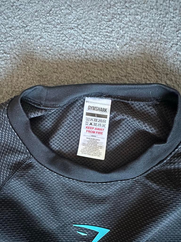 Gymshark ONYX V5 longsleeve zwart/grijs, Maat 52/54 (L), Fitness, Zwart, Ophalen of Verzenden