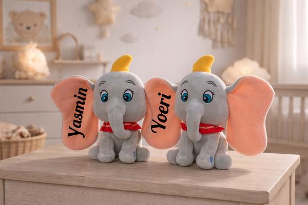 Olifant knuffel met naam, Kraamcadeau, Info@skitiletta.nl, Sterduinstraat, Nieuw