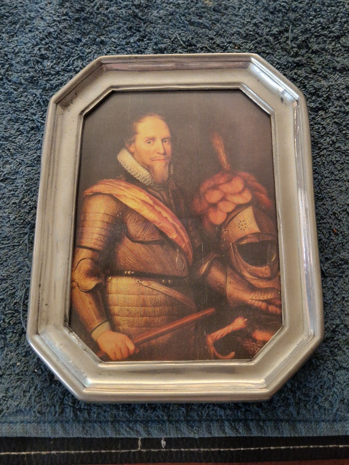 Vintage Fotolijstje 95%Zilvertin.
Strak 8 kantig model., Ophalen of Verzenden
