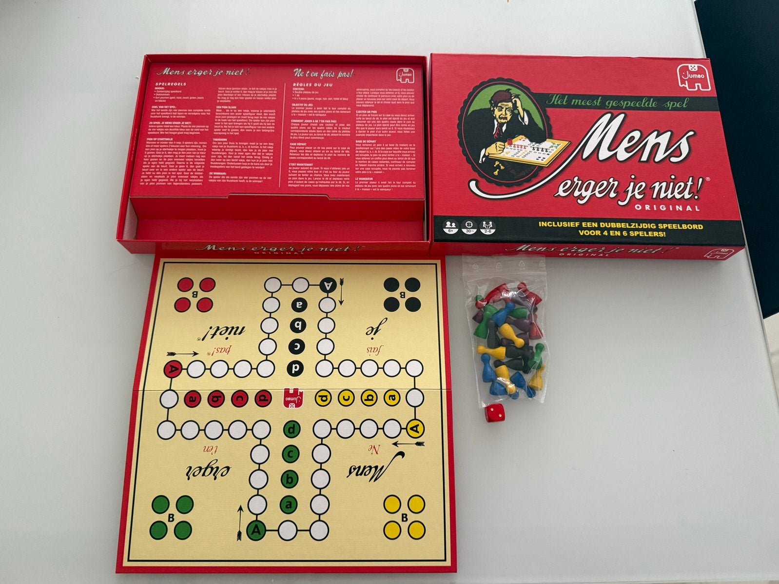 Mens Erger Je Niet! Bordspel - Zo goed als nieuw, Hobby en Vrije tijd, Drie of vier spelers, Ophalen of Verzenden, Zo goed als nieuw