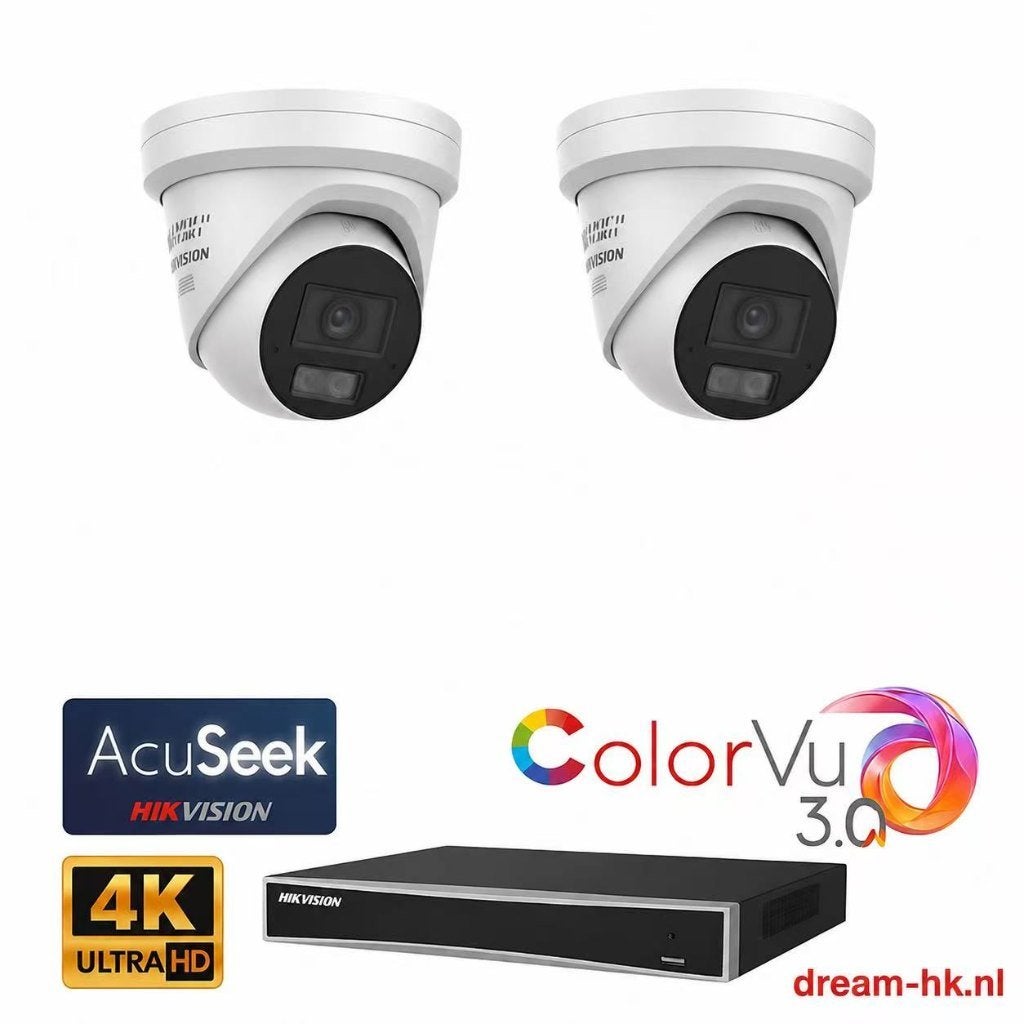 8MP Hikvision AcuSeek ColorVu set/NVR+2x ColorVu camera 3.0