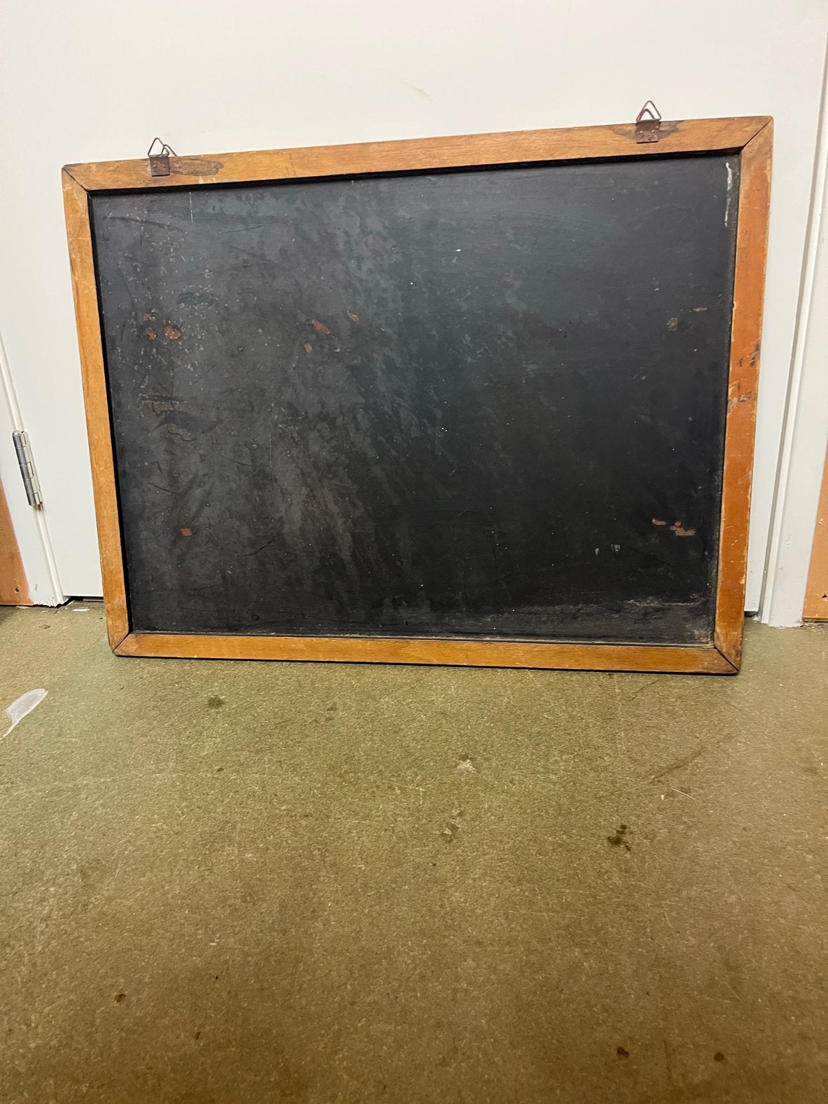 Vintage schoolbord met houten lijst, Ophalen of Verzenden, Gebruikt, Krijtbord