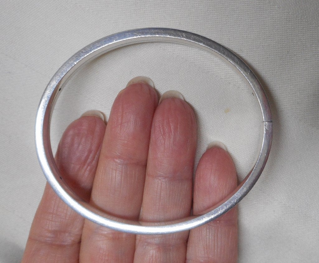 Zilveren vintage slavenarmband met decoratie nr.1739, Verzenden, Zo goed als nieuw, Zilver, Zilver