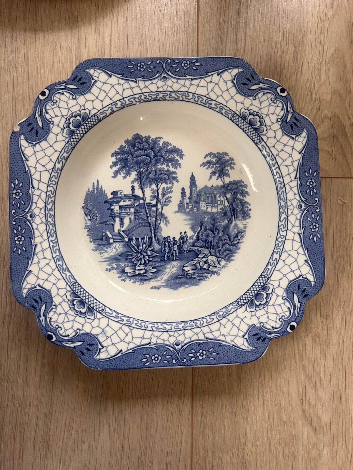 Engels transferware-bord uit de serie 'Landscape', Ophalen of Verzenden