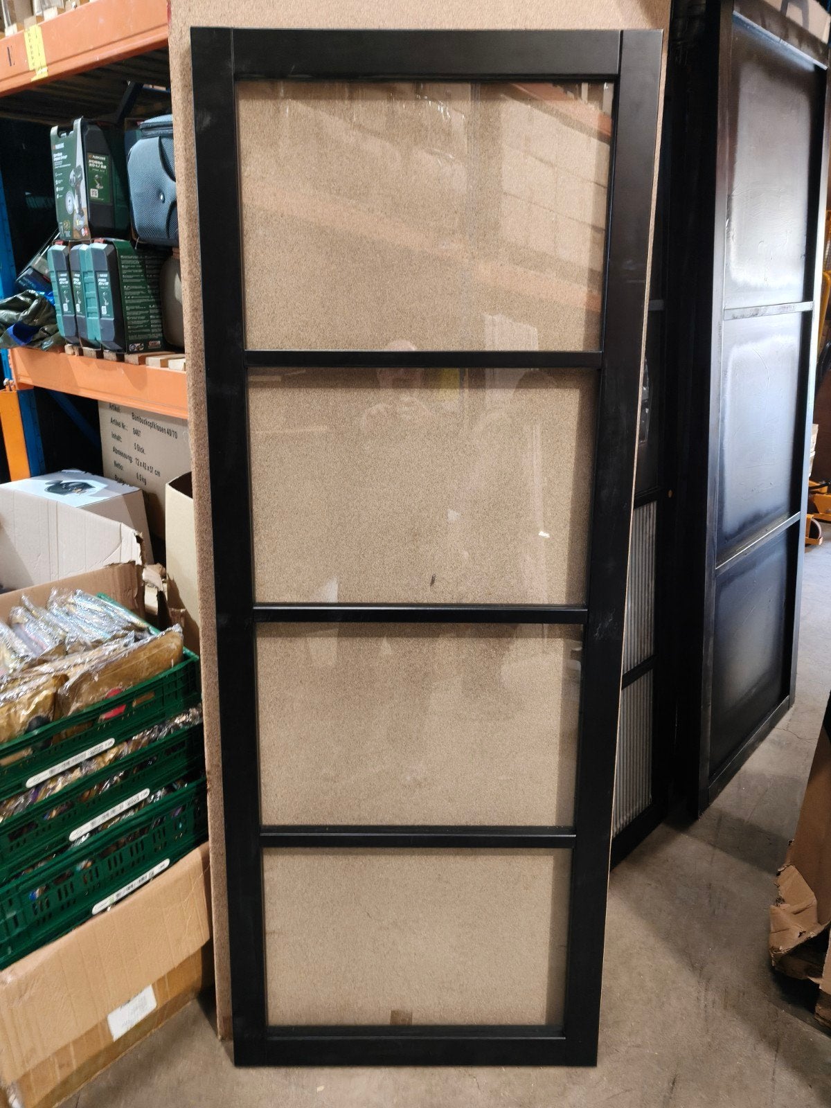 nieuwe massieve binnendeur met 4 ramen incl glas 78x201,5 cm, Doe-het-zelf en Verbouw, Ophalen, Minder dan 80 cm, ., Binnendeur