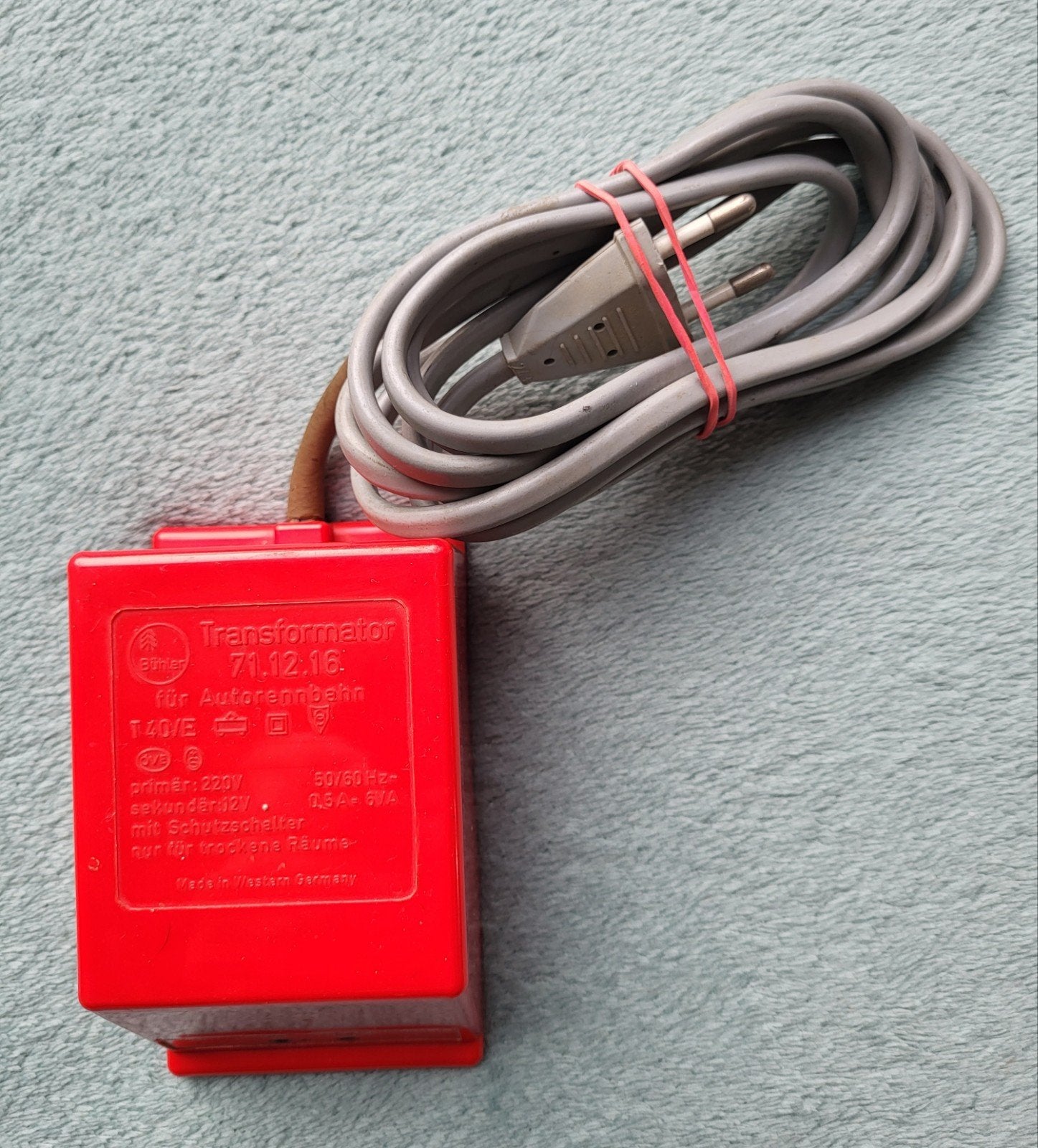 Bühler 12 Volt racebaan transformator (Type 40) Rood., Kinderen en Baby's, Speelgoed | Racebanen, Ophalen of Verzenden, Gebruikt