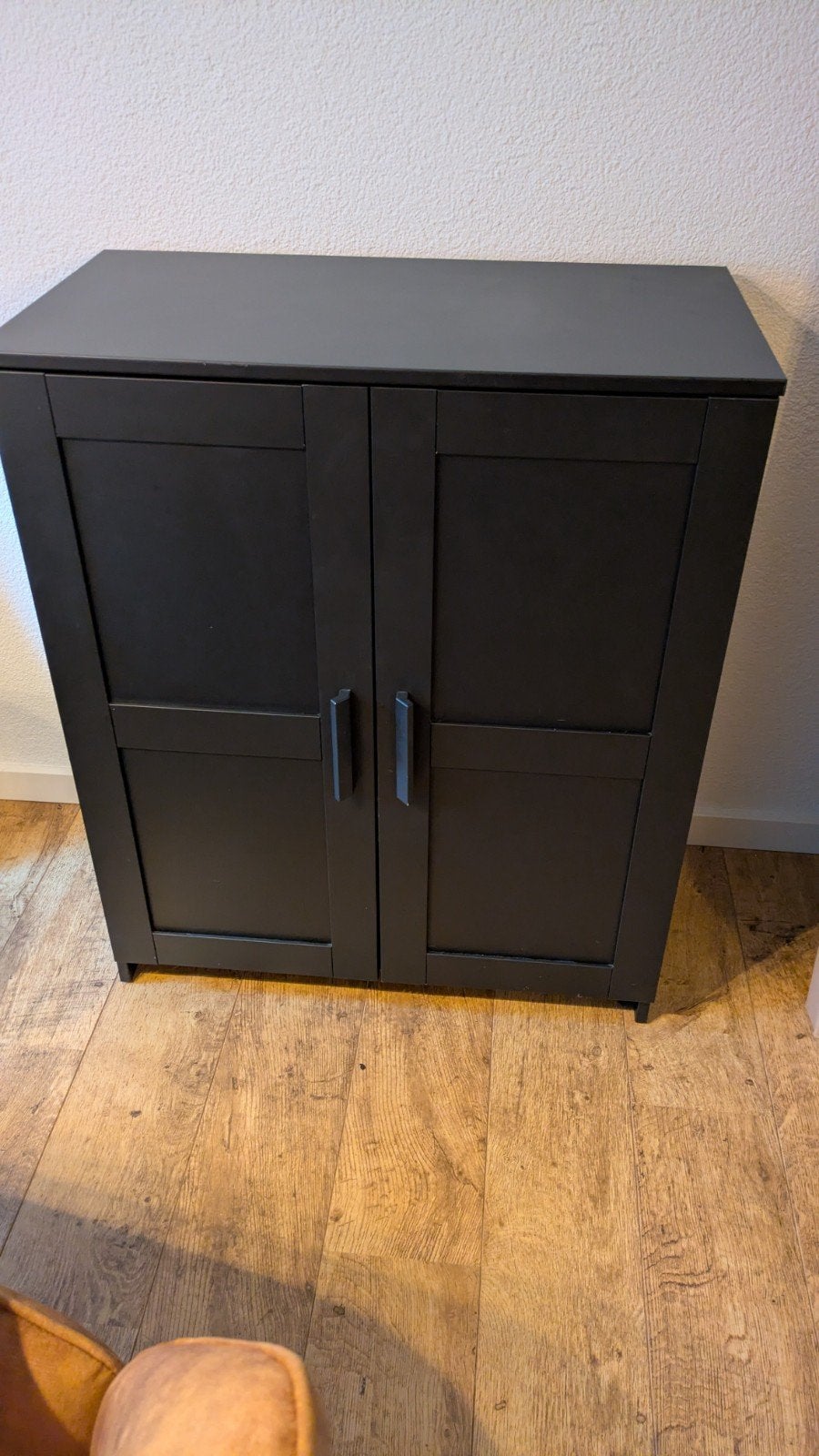 Zwart opbergkastje met deuren, Ophalen, Gebruikt, 50 tot 100 cm, Minder dan 100 cm