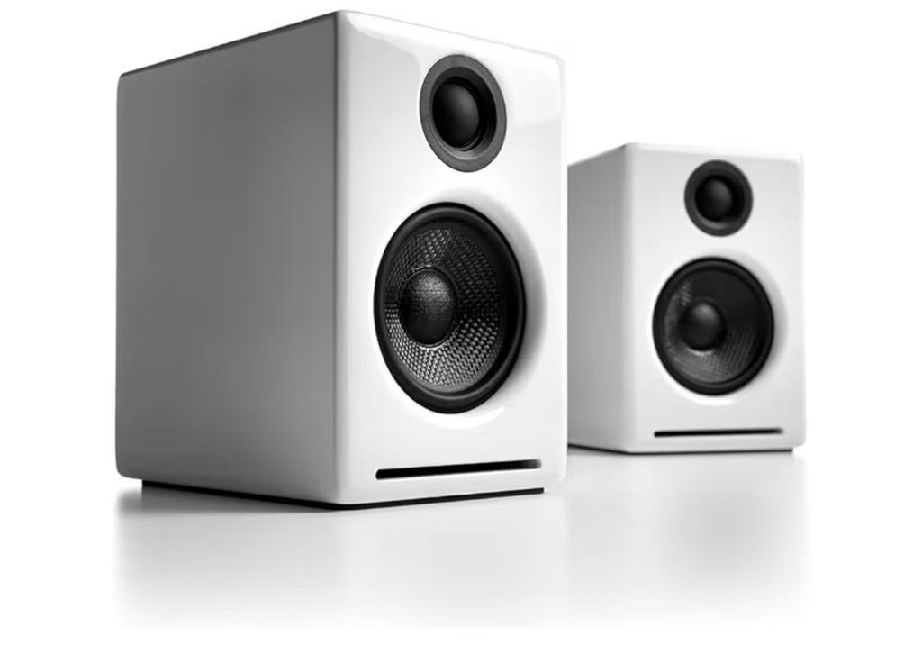 Audioengine A2+ Wit - Compact en Krachtig, Audio, Tv en Foto, Luidsprekers, Zo goed als nieuw, Front, Rear of Stereo speakers