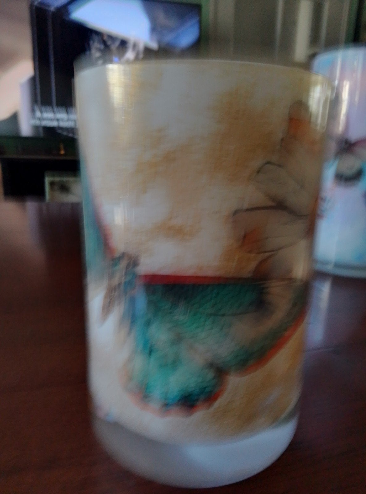 Decoupage Vaasje met Vlinder en Bloemen, Ophalen, Gebruikt, Meerkleurig, Glas