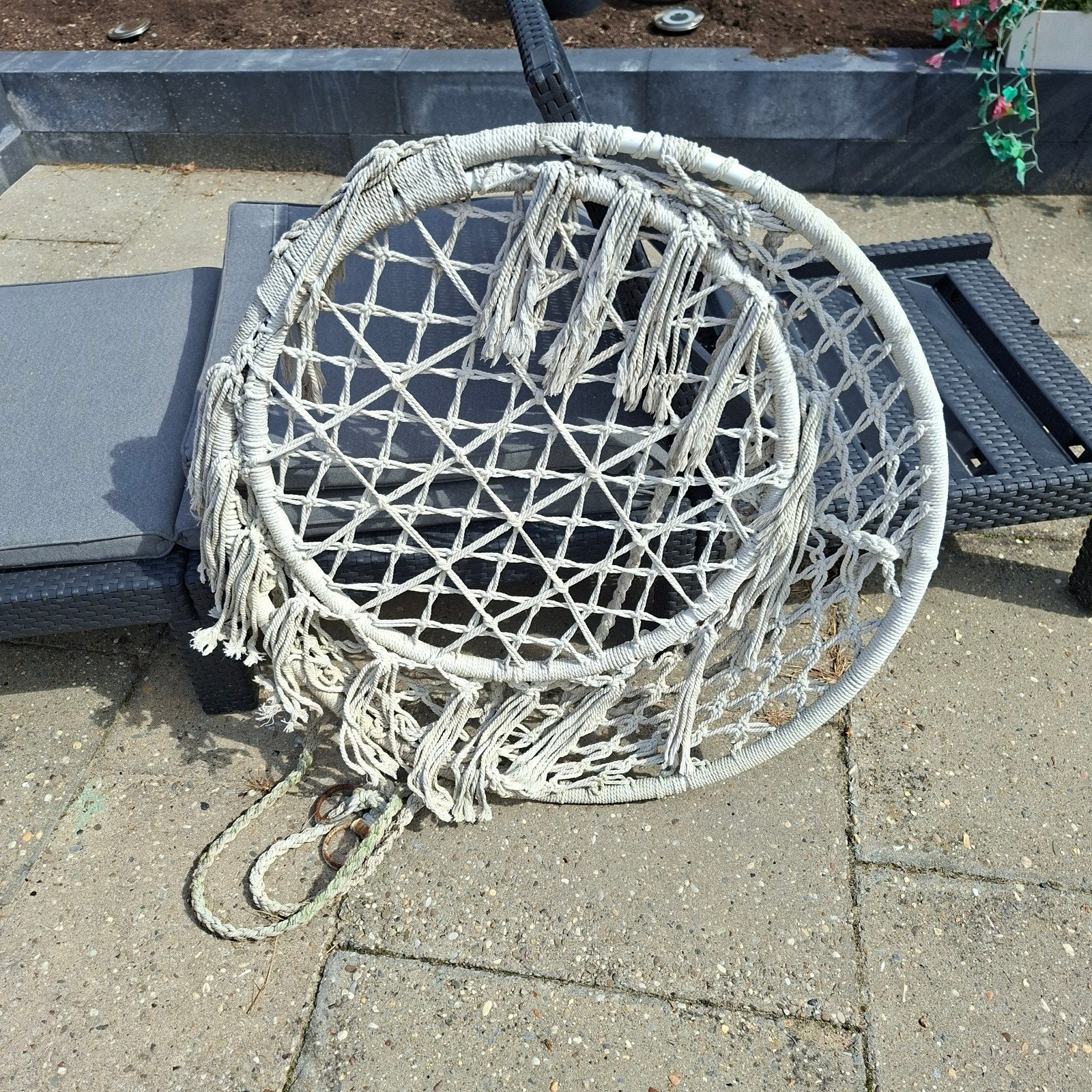 Hangstoel macramé wit - Gebruikt, Ophalen, Gebruikt, Eenpersoons, Binnen