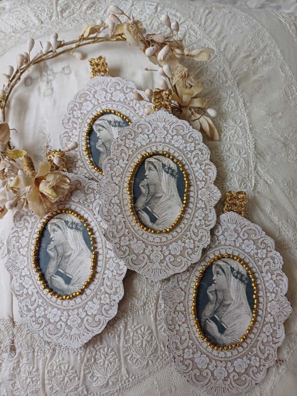 Mooie brocante kerst decoratie, handgemaakt, Antiek en Kunst, Verzenden