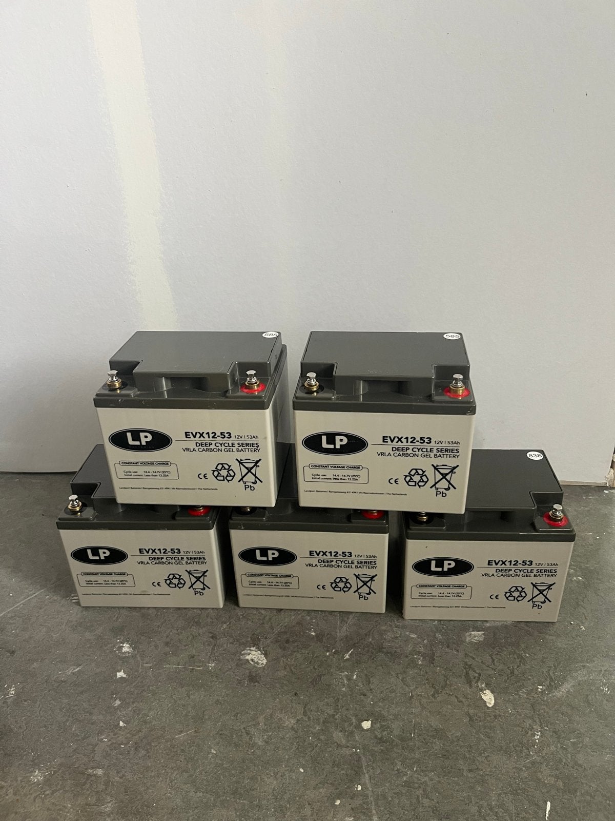 LP EVX12-53 Deep Cycle Series VRLA Carbon Gel Accu's, Ophalen of Verzenden, Zo goed als nieuw, Oplaadbaar