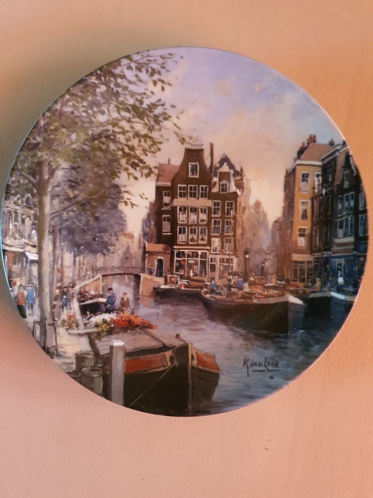 Porseleinen sierbord rotterdamse gracht, Antiek en Kunst, Antiek | Wandborden en Tegels, Ophalen of Verzenden