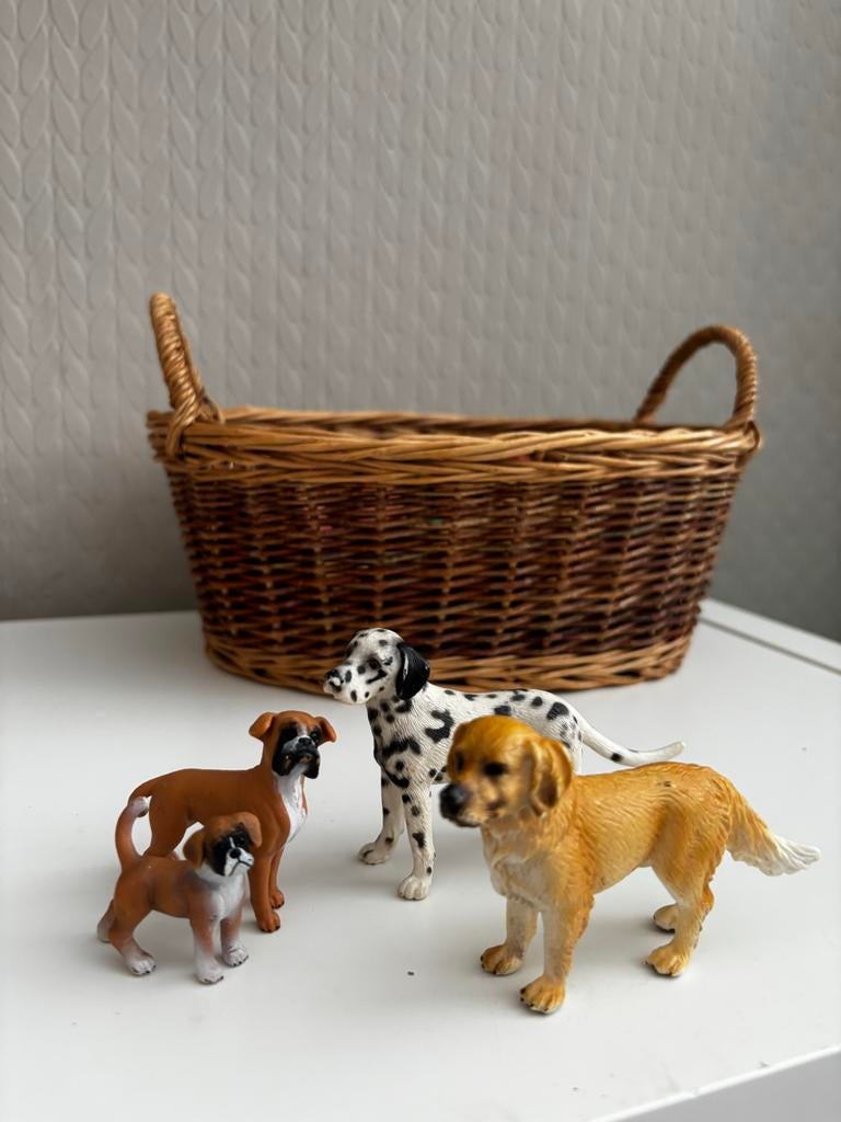 Schleich Hondjes - Set van 4 realistische hondenfiguren, Ophalen of Verzenden, Zo goed als nieuw