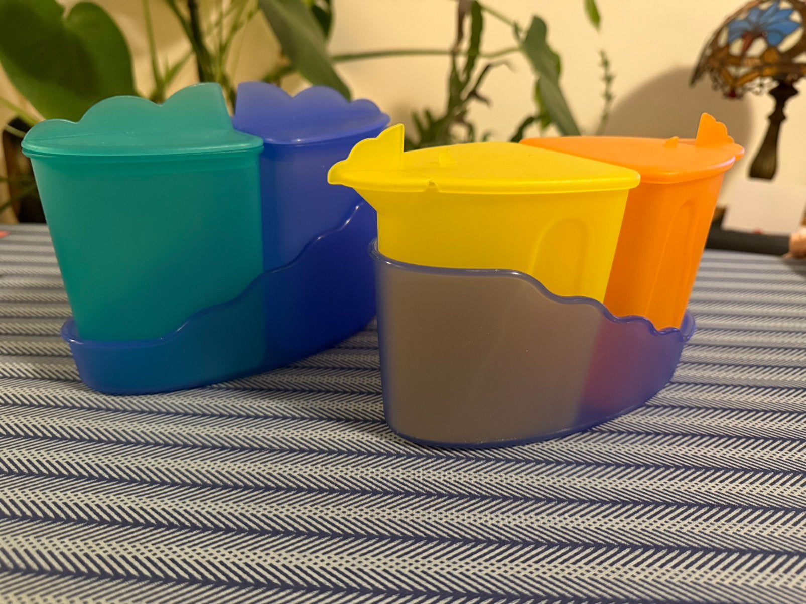Tupperware bakjes met houder, set van 4, Gebruikt, Overige kleuren, Beker of Kan, Ophalen of Verzenden