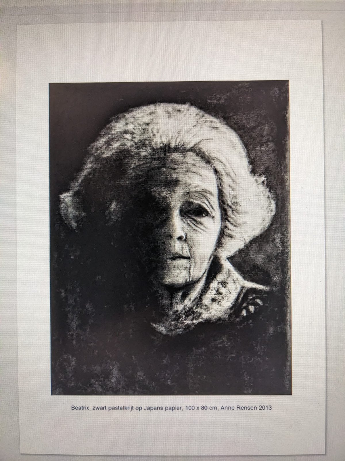 Beatrix getekent door Anne Rense, Ingelijst, Ophalen, Portret en Figuren