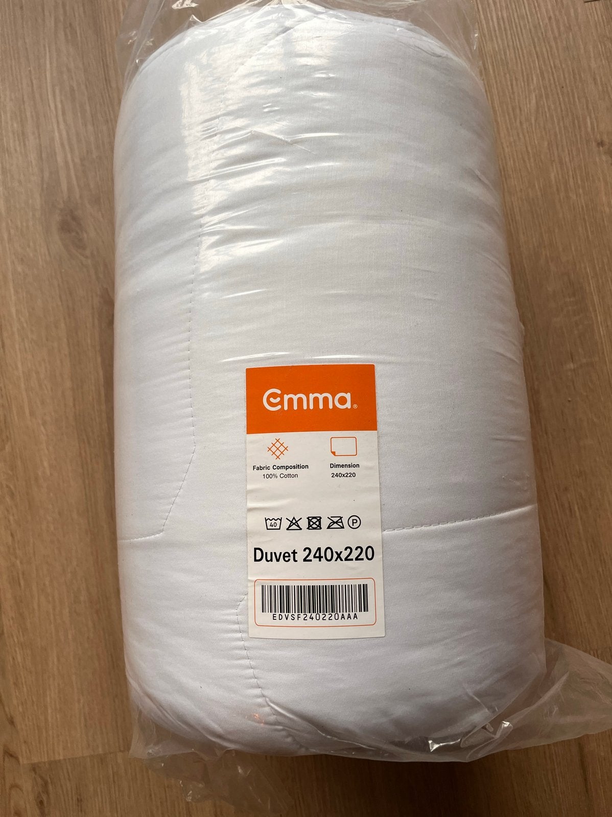 Emma Dekbed 240x220 - 100% Katoen, Huis en Inrichting, Ophalen, Lits-jumeaux, Wit, Katoen