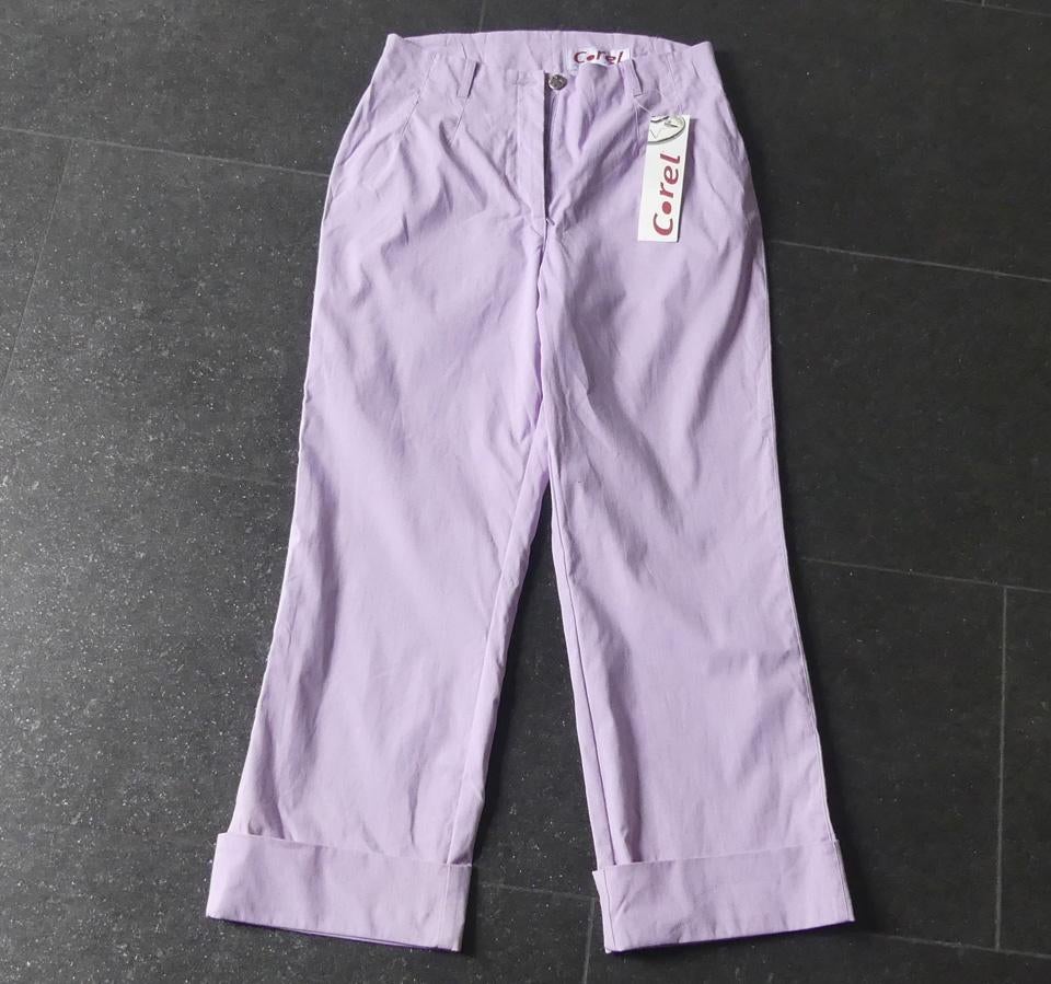 Corel dames broek vintage lila capri maat L zomerbroek NIEUW, Paars, Nieuw, Ophalen of Verzenden, Driekwart