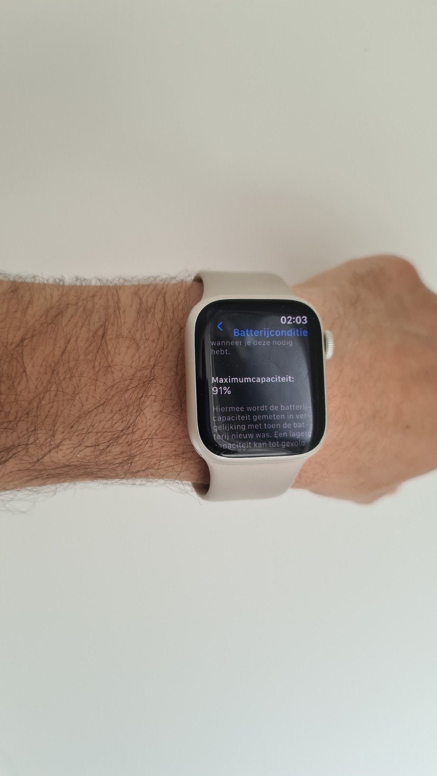 Apple Watch Series 8 41mm GPS Starlight 91% Batterij, Apple Watch ⌚️, IOS, Ophalen of Verzenden, Zo goed als nieuw