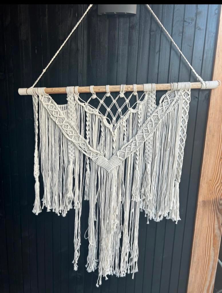 Macramé Ibiza Wandhanger - Boho Stijl Wanddecoratie, Ophalen, Textiel, Nieuw, Wit