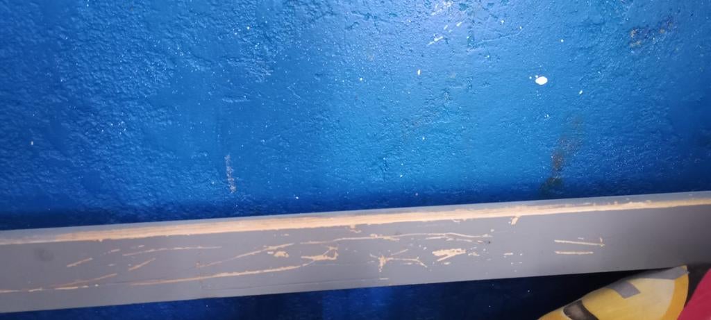 Grijze hoogslaper met trappetje, Gebruikt, Eenpersoons, Ophalen of Verzenden, 90 cm