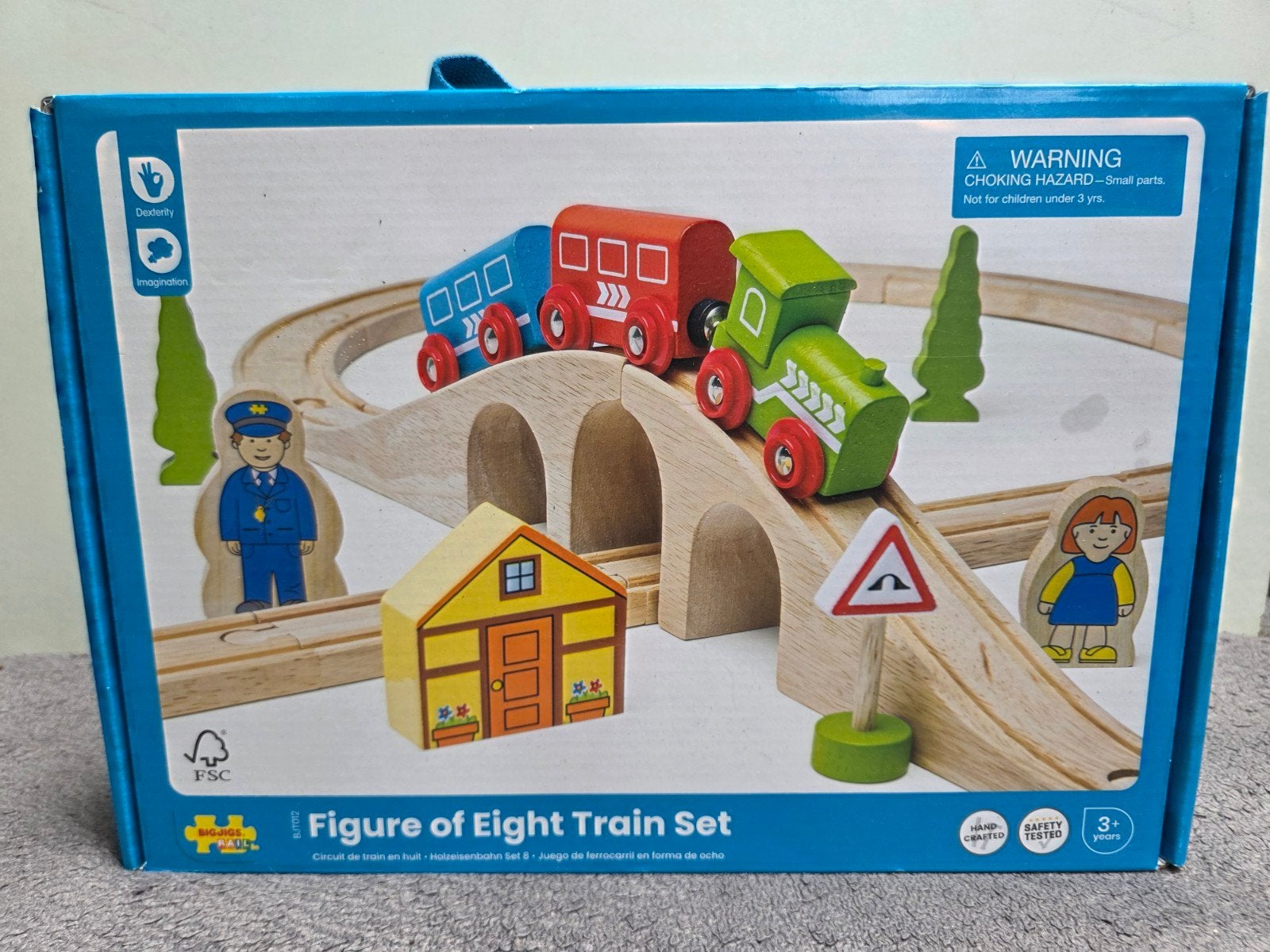 Bigjigs Houten Treinset Achtbaan - Nieuw in doos, Ophalen of Verzenden, Nieuw
