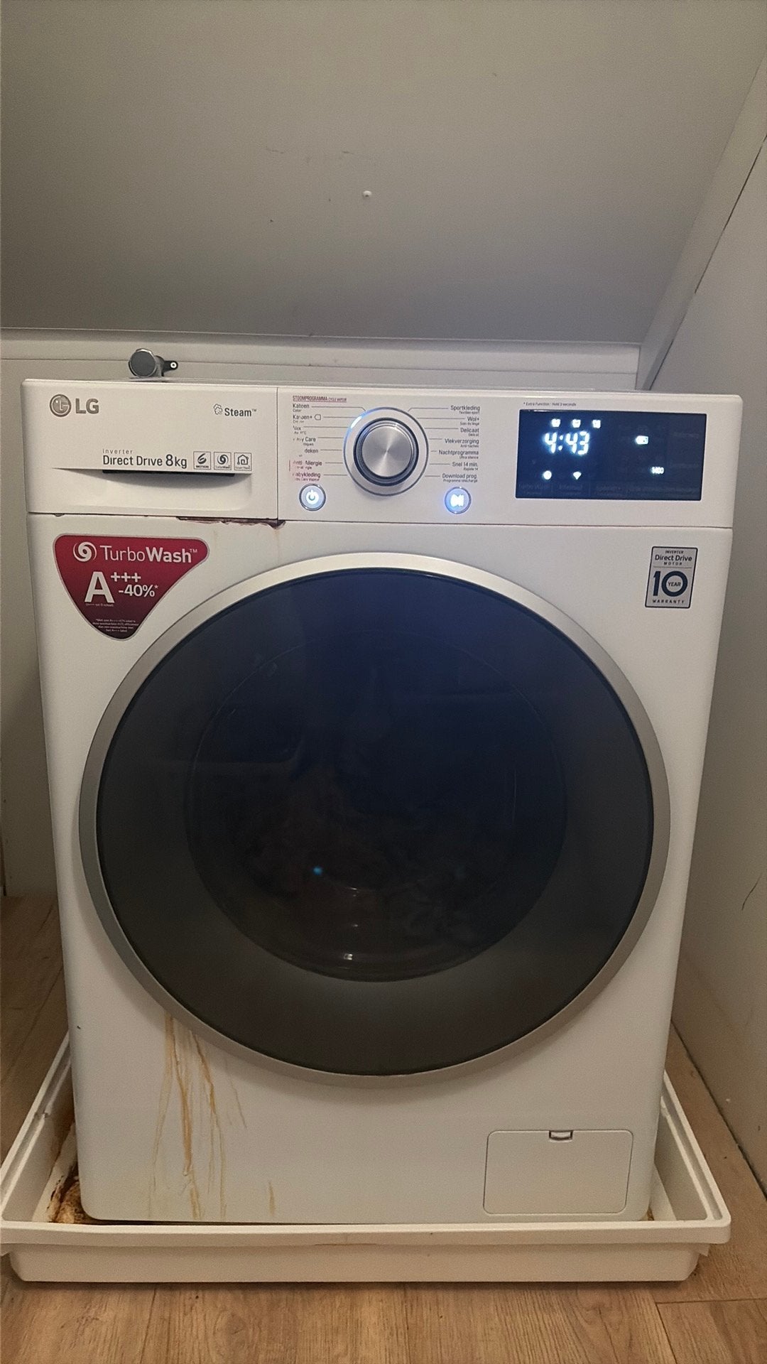 LG F4J7TY1W Wasmachine (2020) - Technisch 100%, wel roest, Ophalen, Zo goed als nieuw, 85 tot 90 cm
