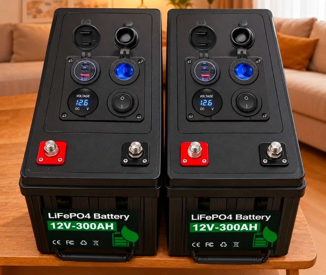 300Ah LiFePO4 Accu 12.8V met USB, Display & Lader, Ophalen, Nieuw