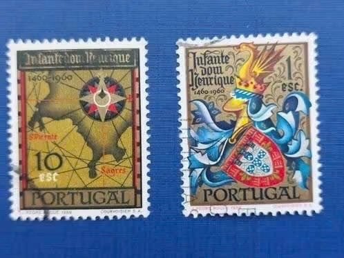 Postzegel Portugal 1960 2 zegels Hendrik de Zeeman 18-07, Ophalen of Verzenden, Portugal, Gestempeld