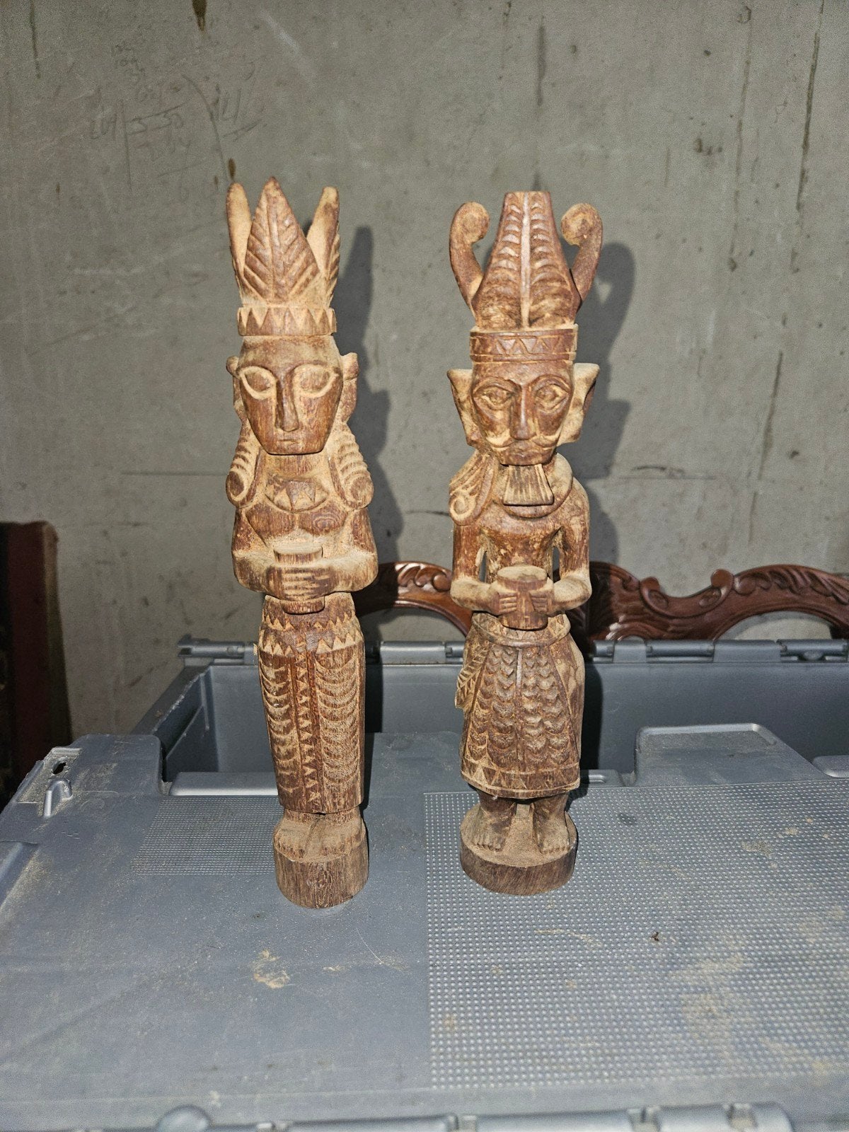 handgesneden houten beelden, Antiek en Kunst, Kunst | Beelden en Houtsnijwerken, Overige onderwerpen, Ophalen of Verzenden, Handgemaakt