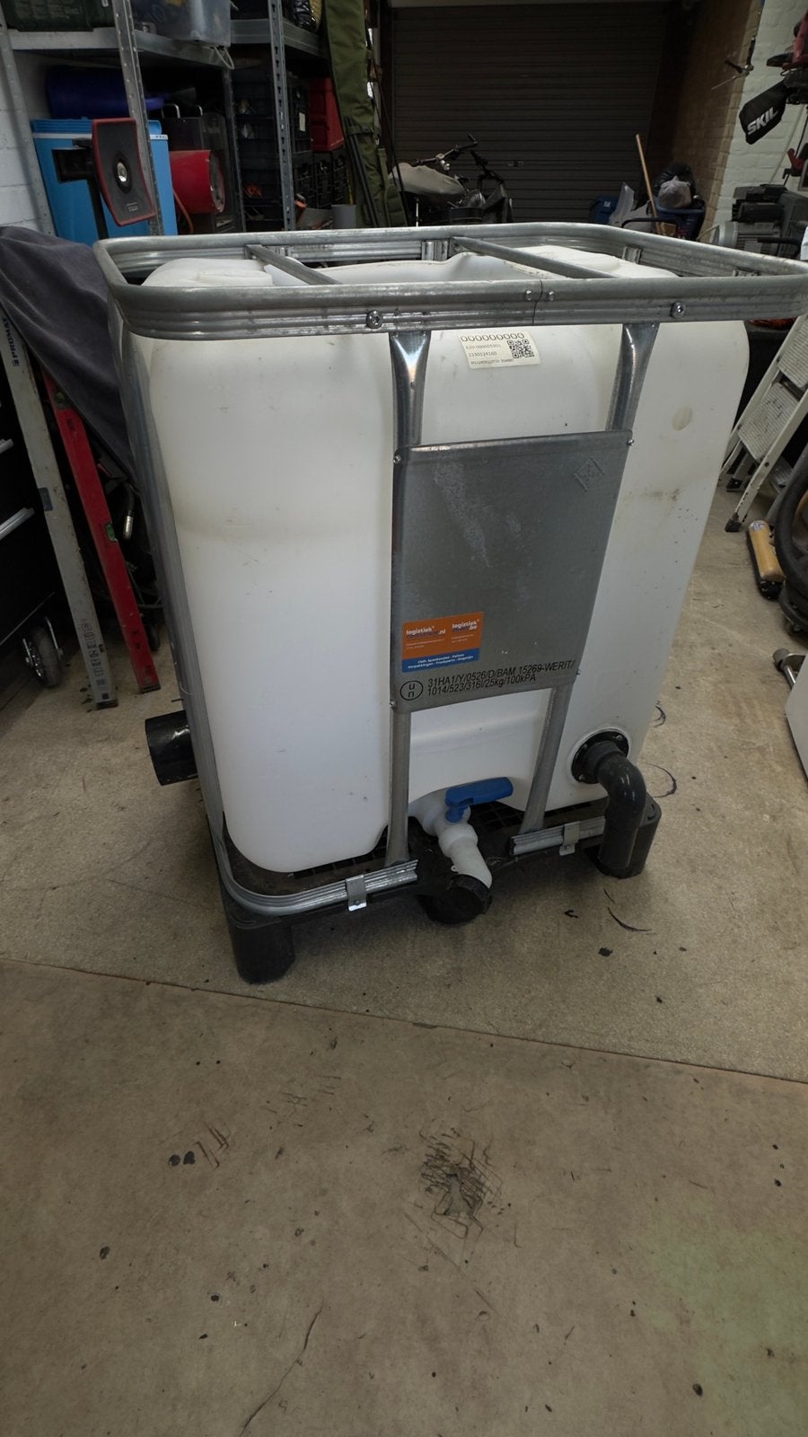 Ibc bewegend bed filter 300l met 340mm rubberen luchtdisk, Tuin en Terras, Ophalen, Zo goed als nieuw