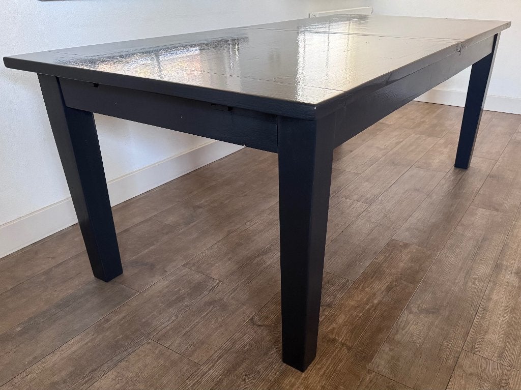 Lange uitschuifbare houten teak tafel voor slechts 110 euro., Huis en Inrichting, Tafels | Eettafels, Ophalen, Teakhout, 200 cm of meer