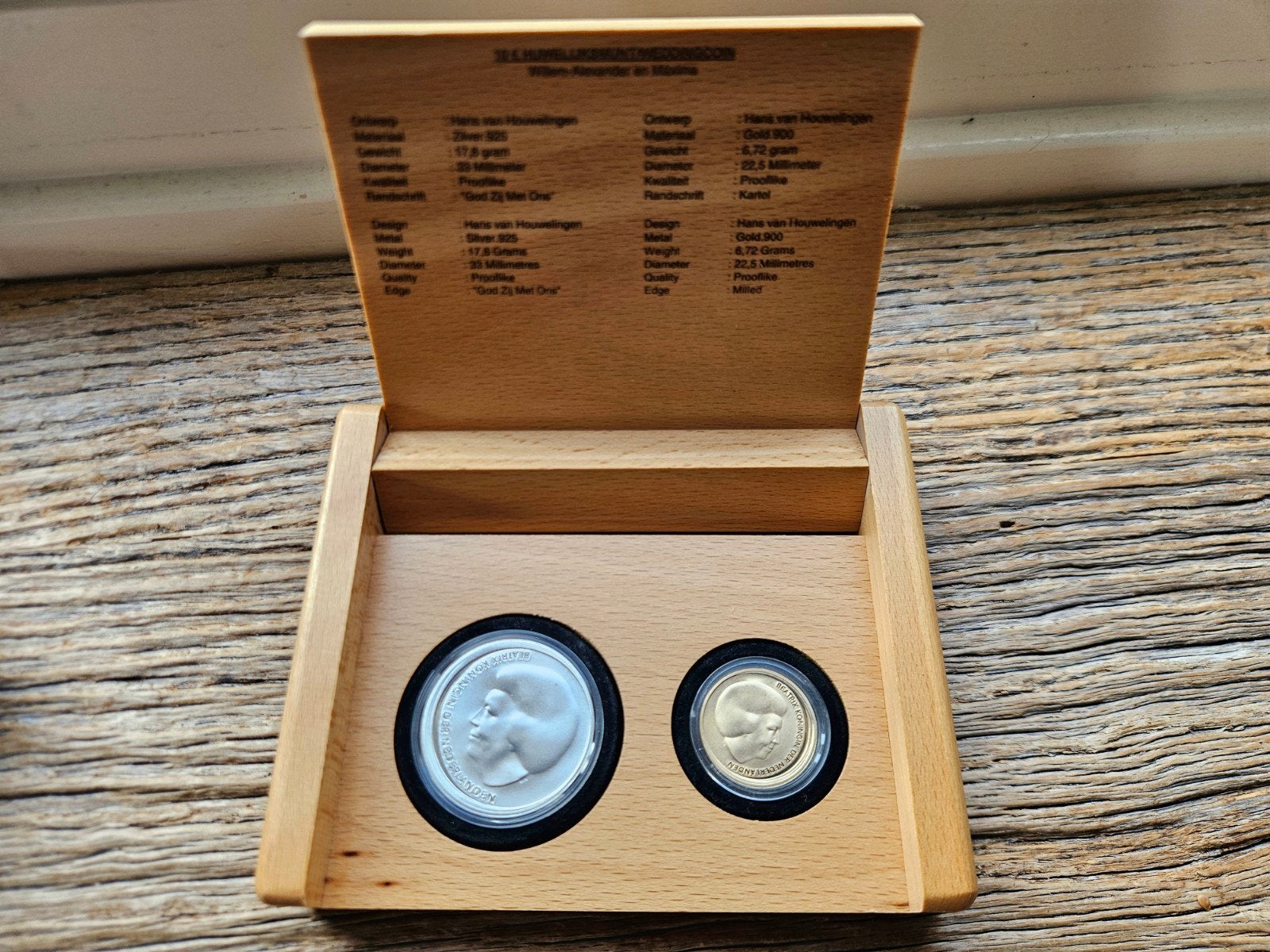 Huwelijksmunt Willem-Alexander en Maxima 10 euro, Ophalen of Verzenden, Koningin Beatrix, Euro's, Goud