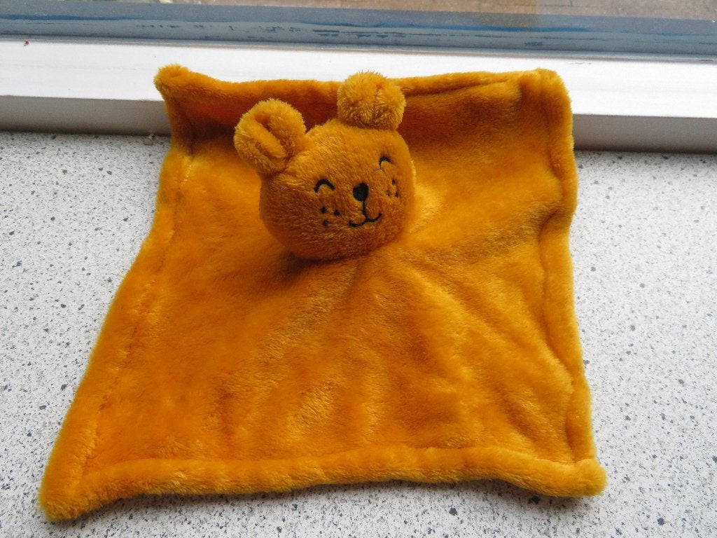 Knuffeldoek beer muis of konijn? van Etos oranje velours, Oranje, Beer, Ophalen of Verzenden, Zo goed als nieuw