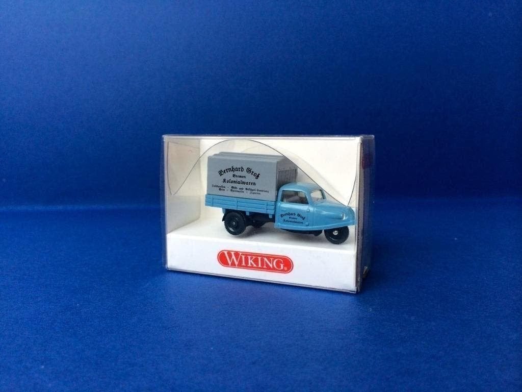 wiking 8410725 Goli driewieler truck koloniall waren 1/87 h0, Hobby en Vrije tijd, Ophalen of Verzenden, Nieuw, Bus of Vrachtwagen