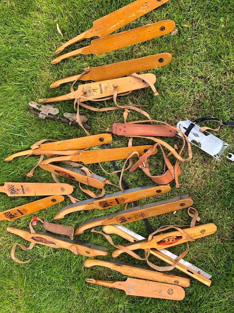 Partij houten schaatsen, Ophalen of Verzenden, Gebruikt, Overige typen, Overige merken