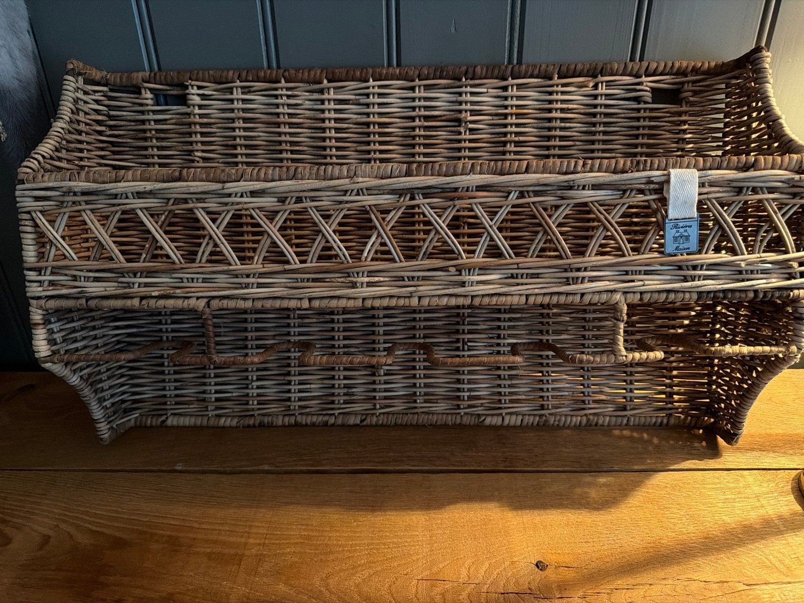 Riviera Maison rotan wijnglazen, Ophalen, Gebruikt, Landelijk, Natuurlijk materiaal