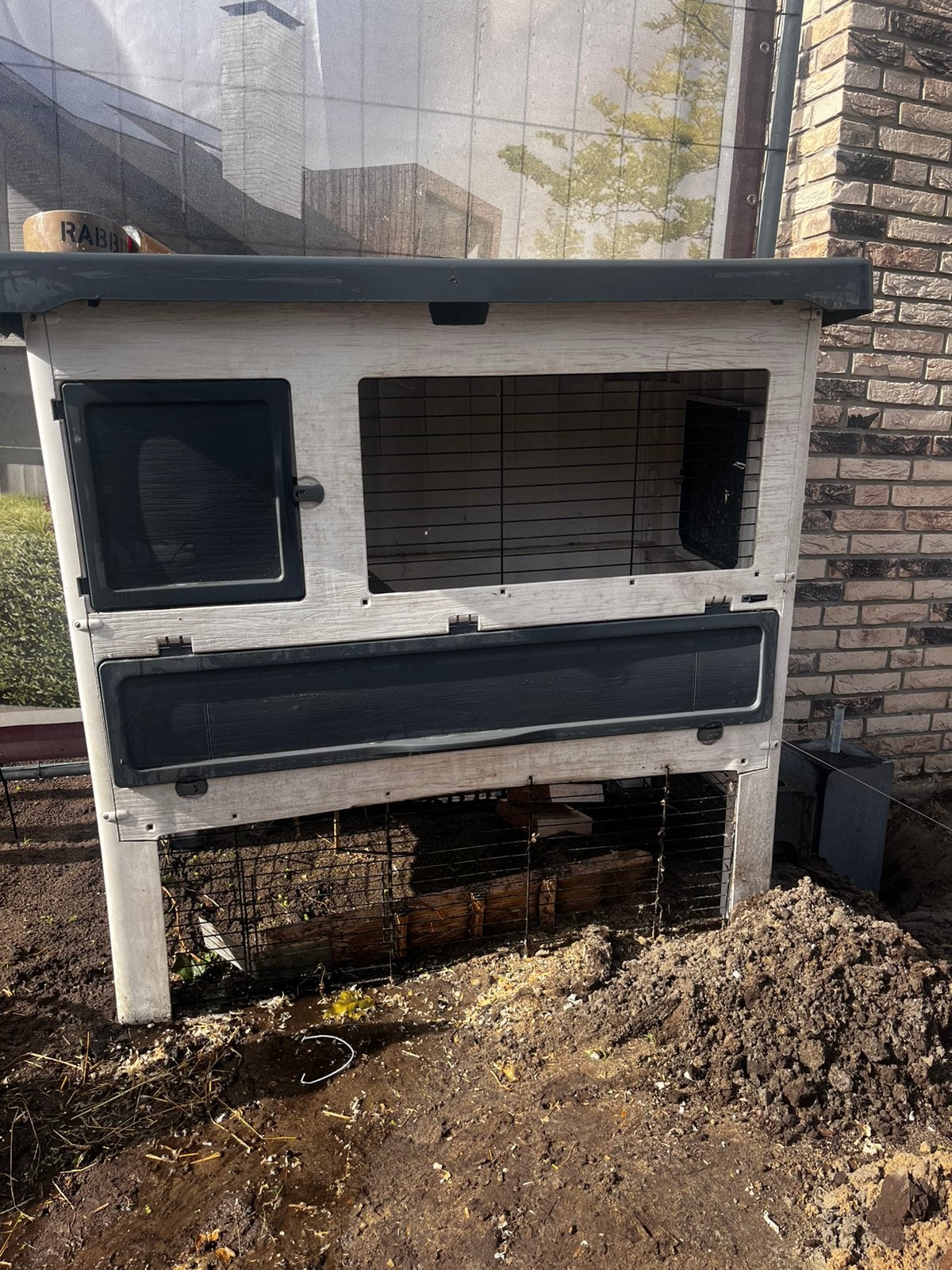 Konijnenhok - gratis, Dieren en Toebehoren, Ophalen, 90 cm of meer, Konijn, Hok
