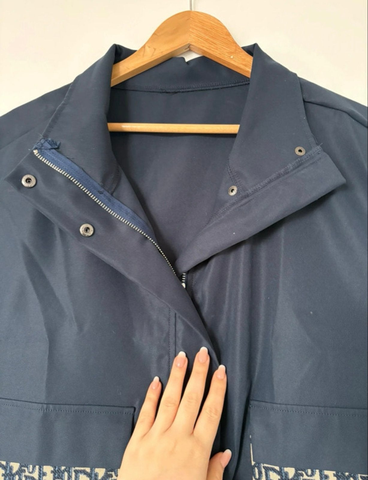 Handgemaakt Gilet met Dior-achtige print, Ophalen of Verzenden, Zo goed als nieuw, Maat 42/44 (L), Blauw