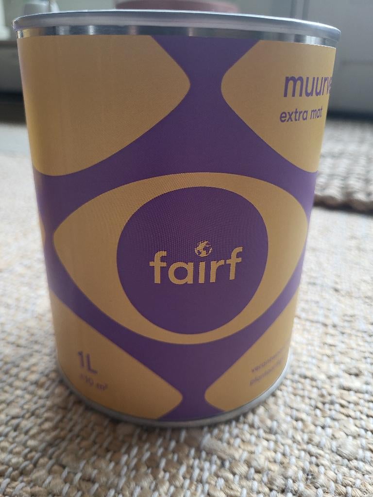 Fairf muurverf - extra mat - 1L - kleur Nina, Doe-het-zelf en Verbouw, Verf, Beits en Lak, Ophalen, Nieuw, Oranje, Verf