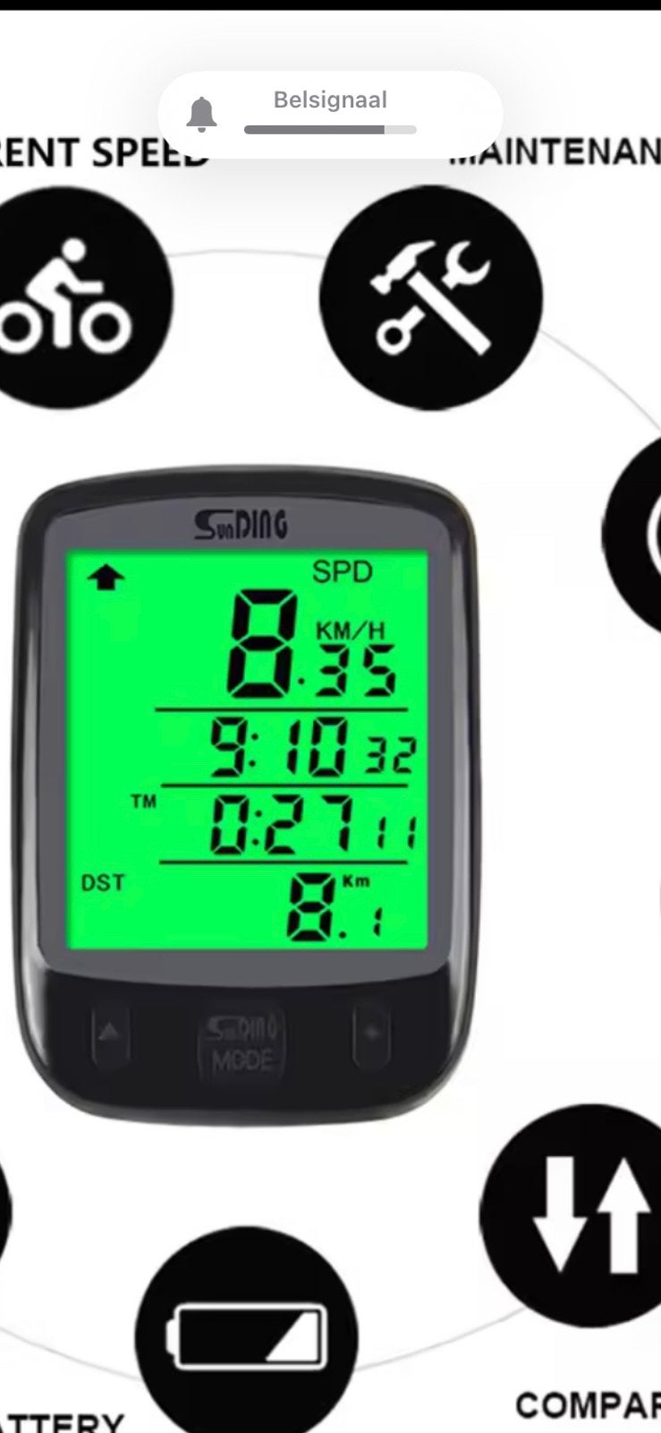 Snelheidsmeter, kilometersteller, fietscomputer, nieuw, Fietsen en Brommers, Fietsaccessoires | Fietscomputers, Ophalen, Nieuw