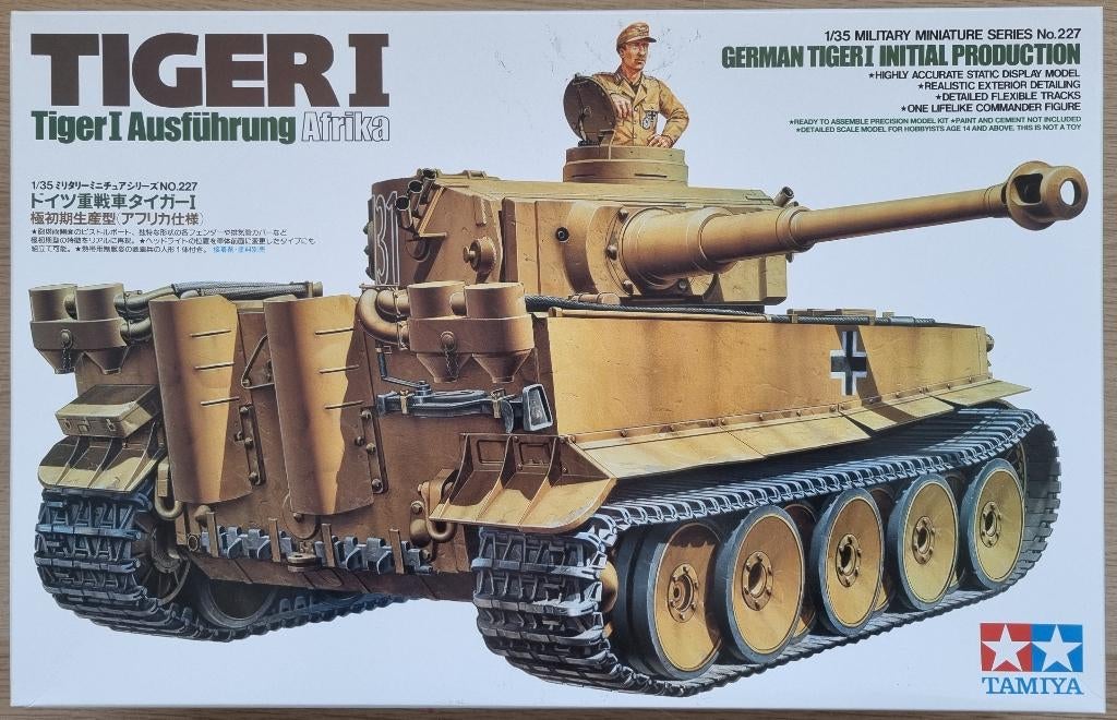 Tamiya 35227 1:35 WWII German Tiger I Tank Ausführung Afrika, Hobby en Vrije tijd, Modelbouw | Auto's en Voertuigen, Tank, 1:32 tot 1:50