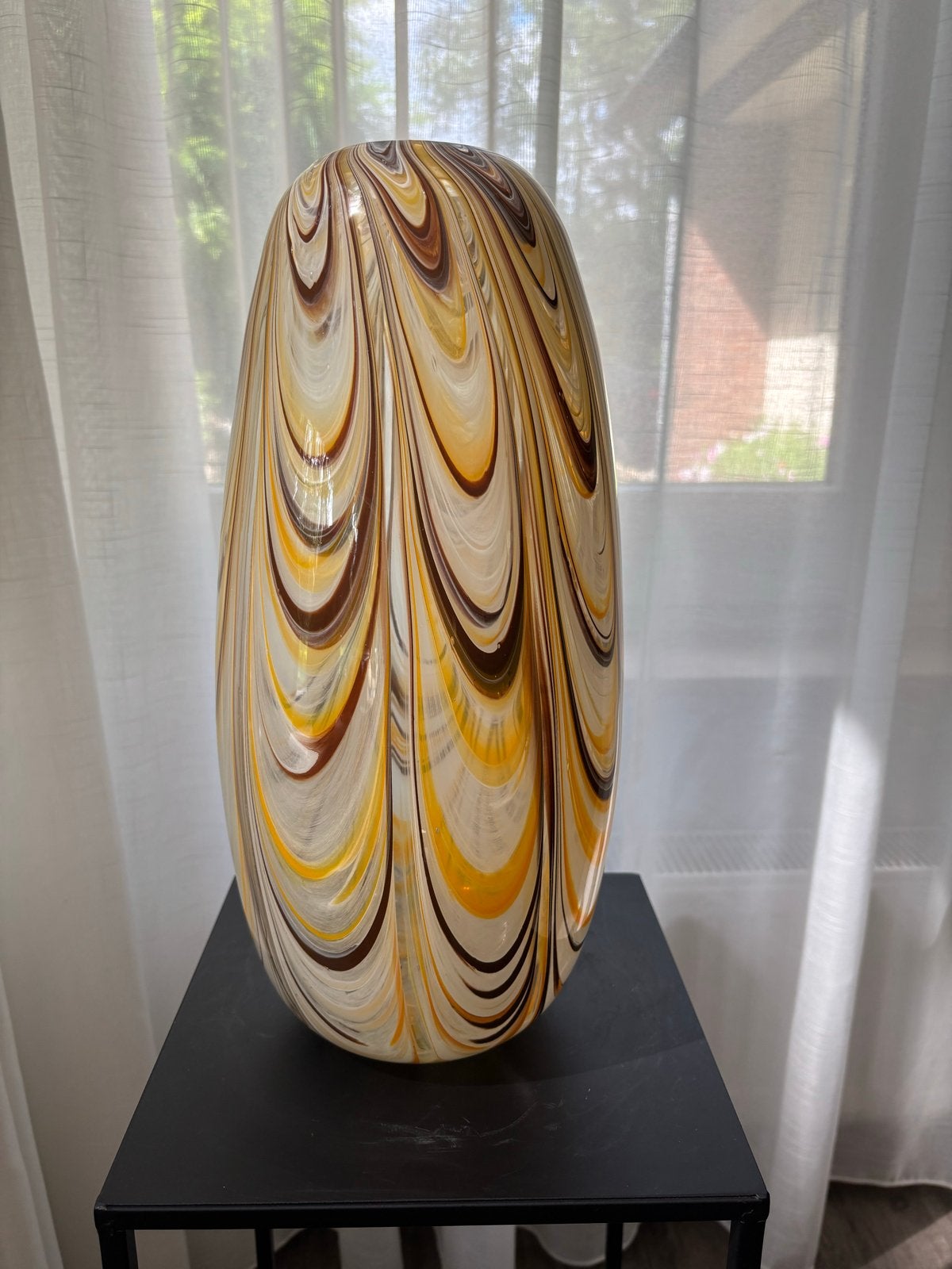 Grote vaas 38 cm, Ophalen of Verzenden, 38 cm, Meerkleurig, Met patroon/structuur