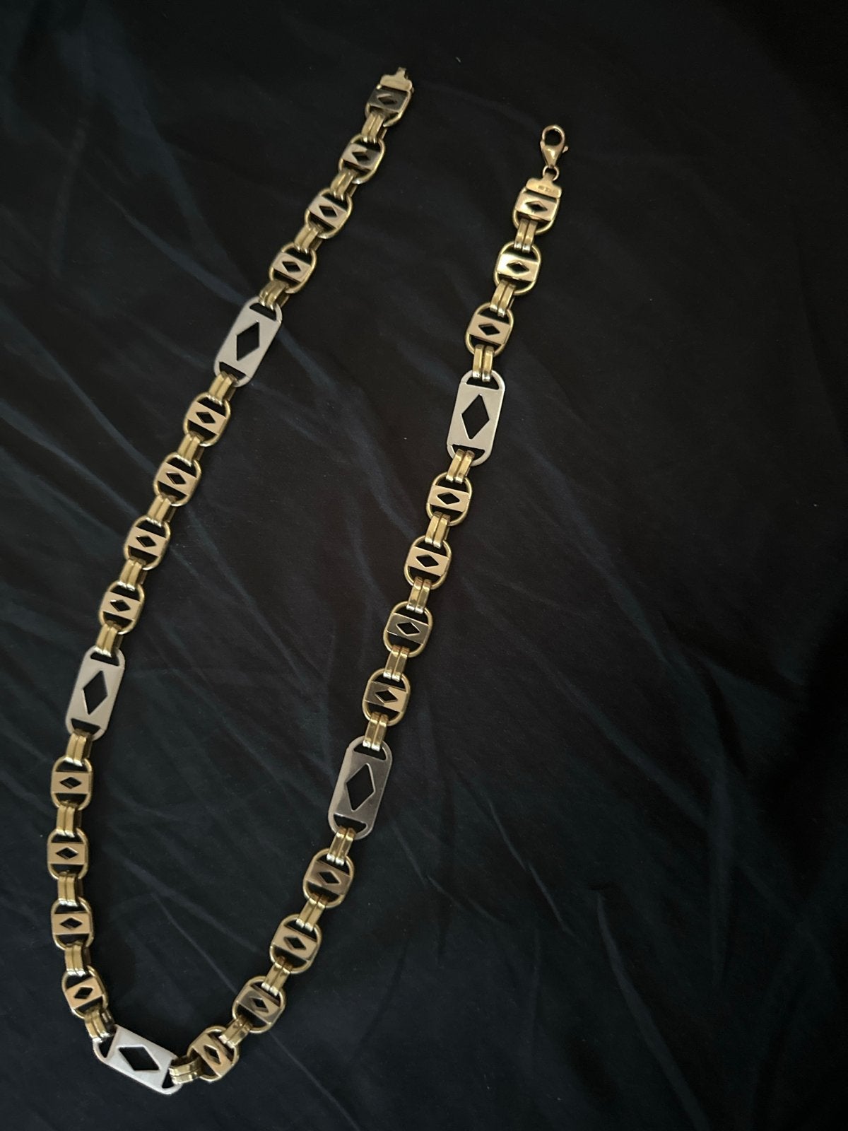 Platte Magnum Ketting 18 Karaat Goud - 72cm, 96 Gram, Sieraden, Tassen en Uiterlijk, Kettingen, Ophalen, Gebruikt, Goud