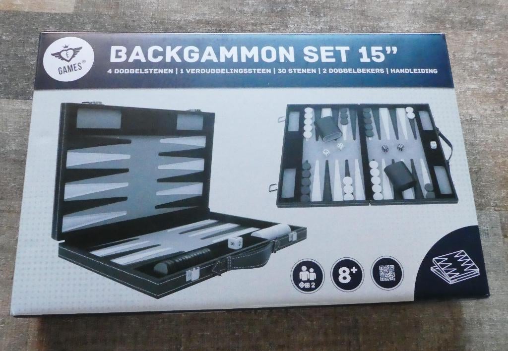 Backgammon Tric Trac luxe koffer - Zwart. NIEUW in doos., Ophalen of Verzenden, Nieuw
