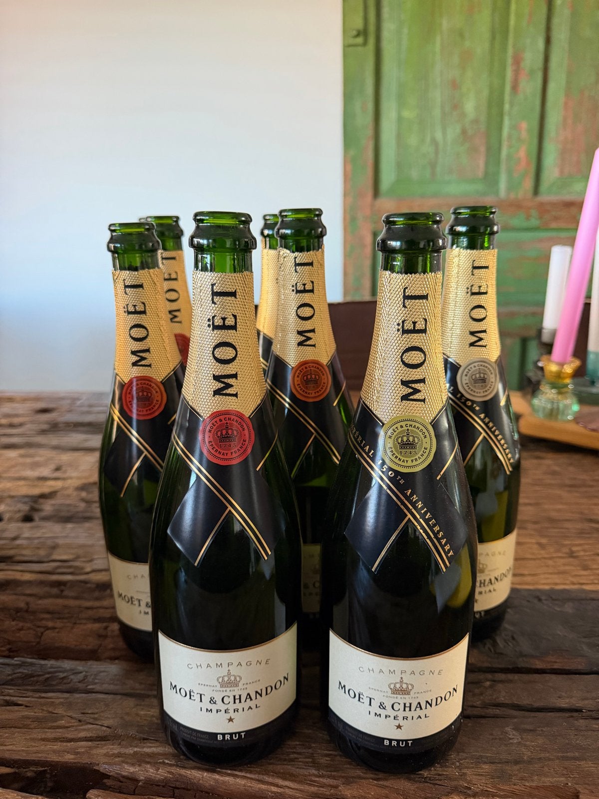 Lege Moët & Chandon Champagne flessen (6 stuks), Ophalen of Verzenden, Gebruikt