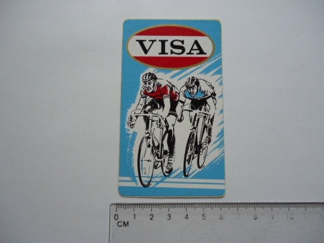 sticker oud VISA Wielrennen vintage wielersport tour france, Ophalen of Verzenden, Zo goed als nieuw, Bedrijf of Vereniging