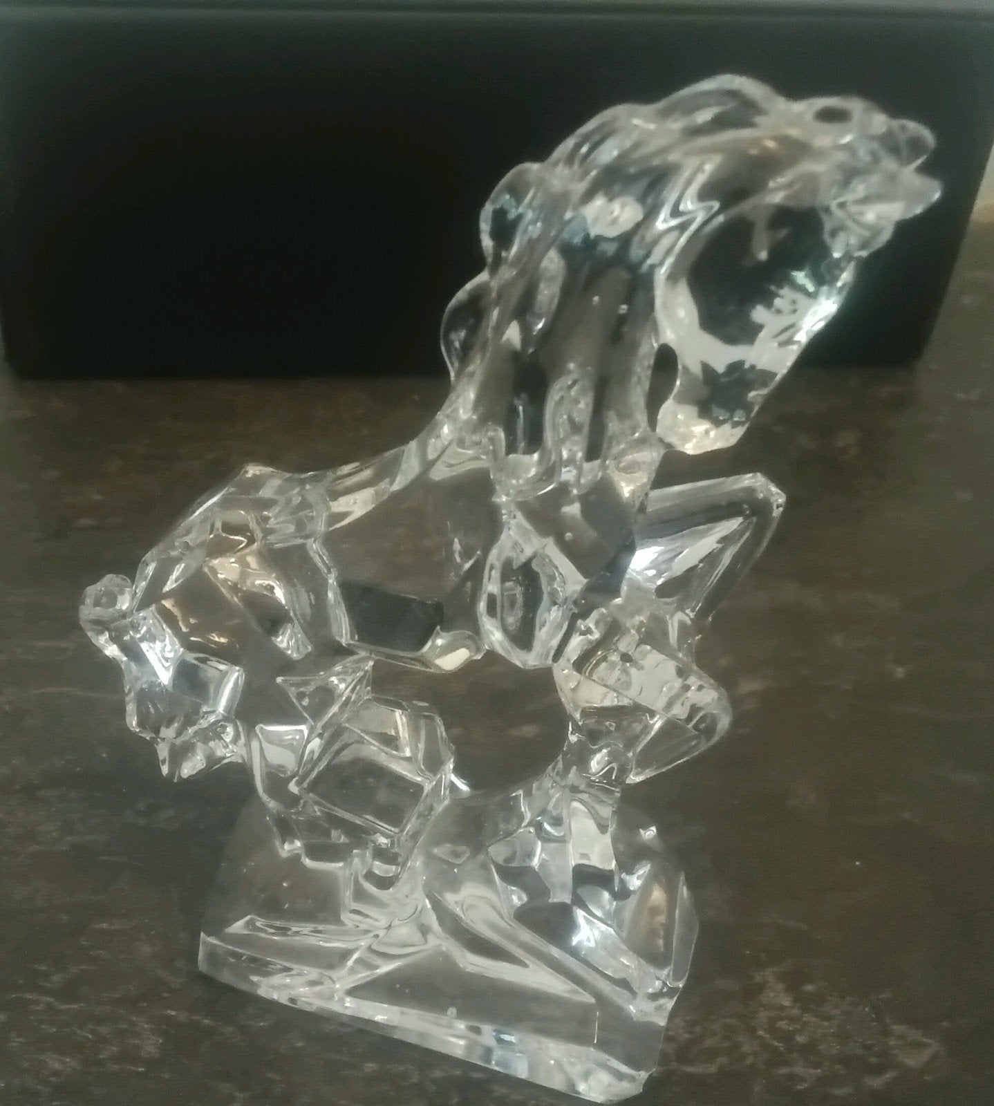 Glazen/kristallen Steigerend Paard Hoogte 11 CM, Verzamelen, Swarovski, Ophalen of Verzenden, Zo goed als nieuw, Figuurtje