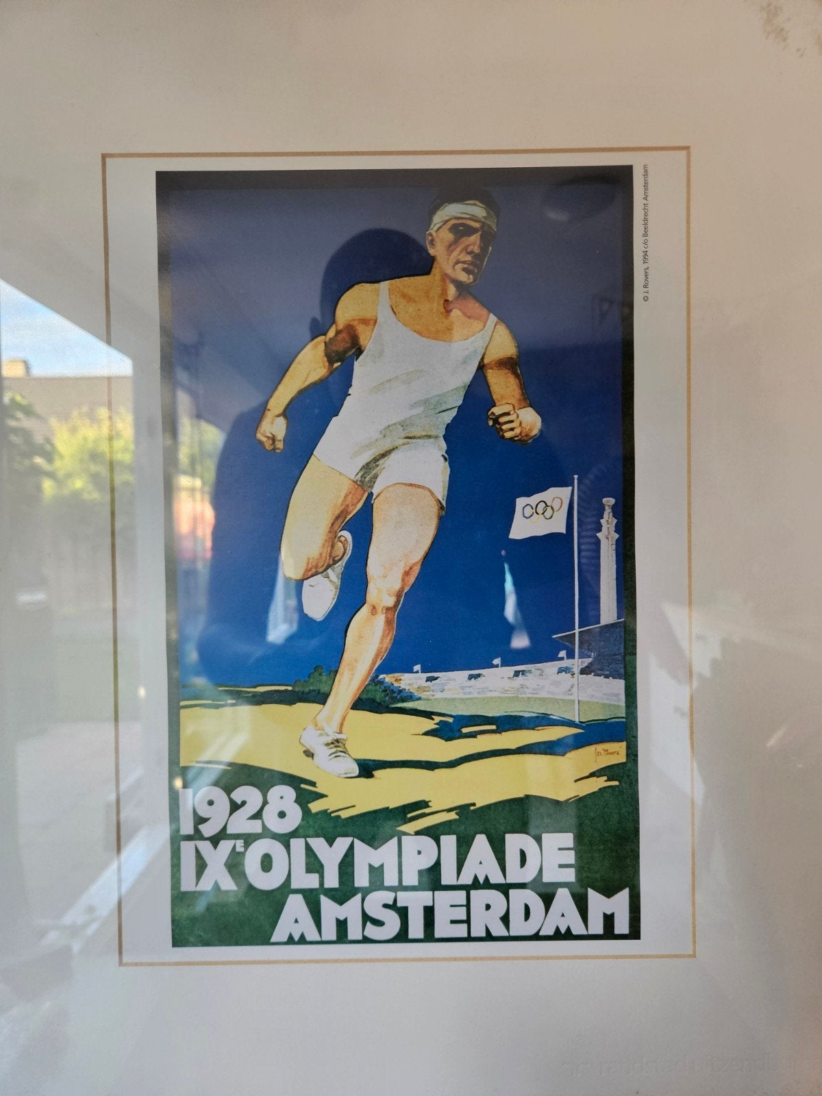 Vintage Olympische Spelen Amsterdam 1928 Poster, Met lijst, Ophalen of Verzenden, Sport, A1 t/m A3